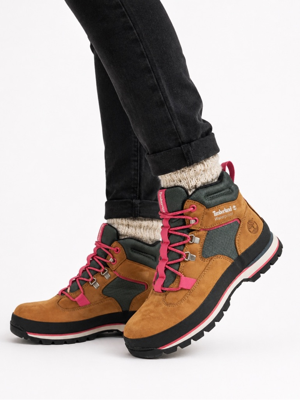Timberland Waterproof Hiking Boots Brown Pink Women Trail Outdoor Shoes Size 9